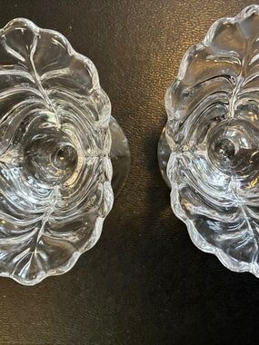 Duncan & Miller Crystal Sylvan 3 1/2 x 3 Inch Candleholders Lot of two